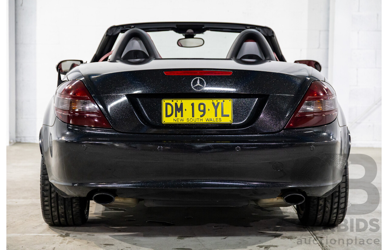 6/2005 Mercedes-Benz SLK200 Kompressor R171 2d Convertible Fire Opal Red (Black Glitter Vinyl Wrap) Supercharged 1.8L