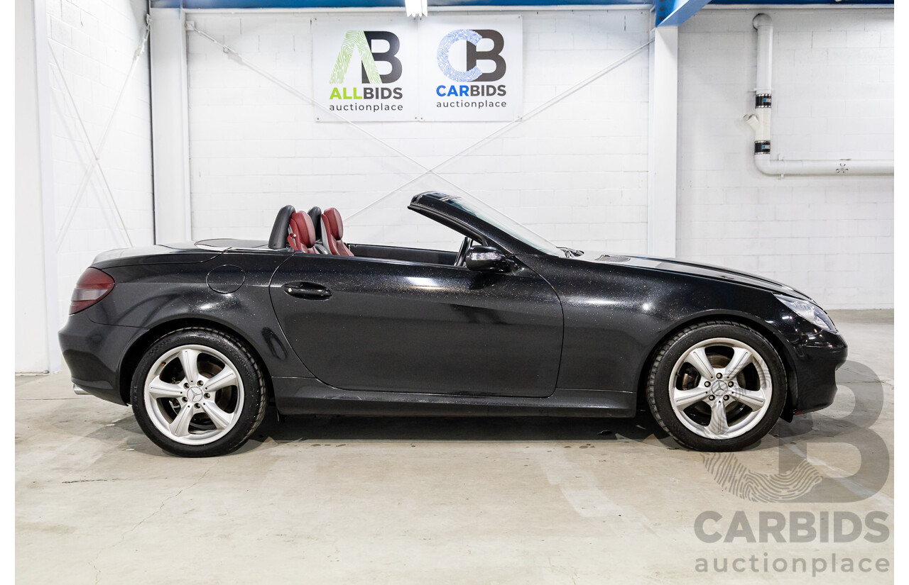 6/2005 Mercedes-Benz SLK200 Kompressor R171 2d Convertible Fire Opal Red (Black Glitter Vinyl Wrap) Supercharged 1.8L