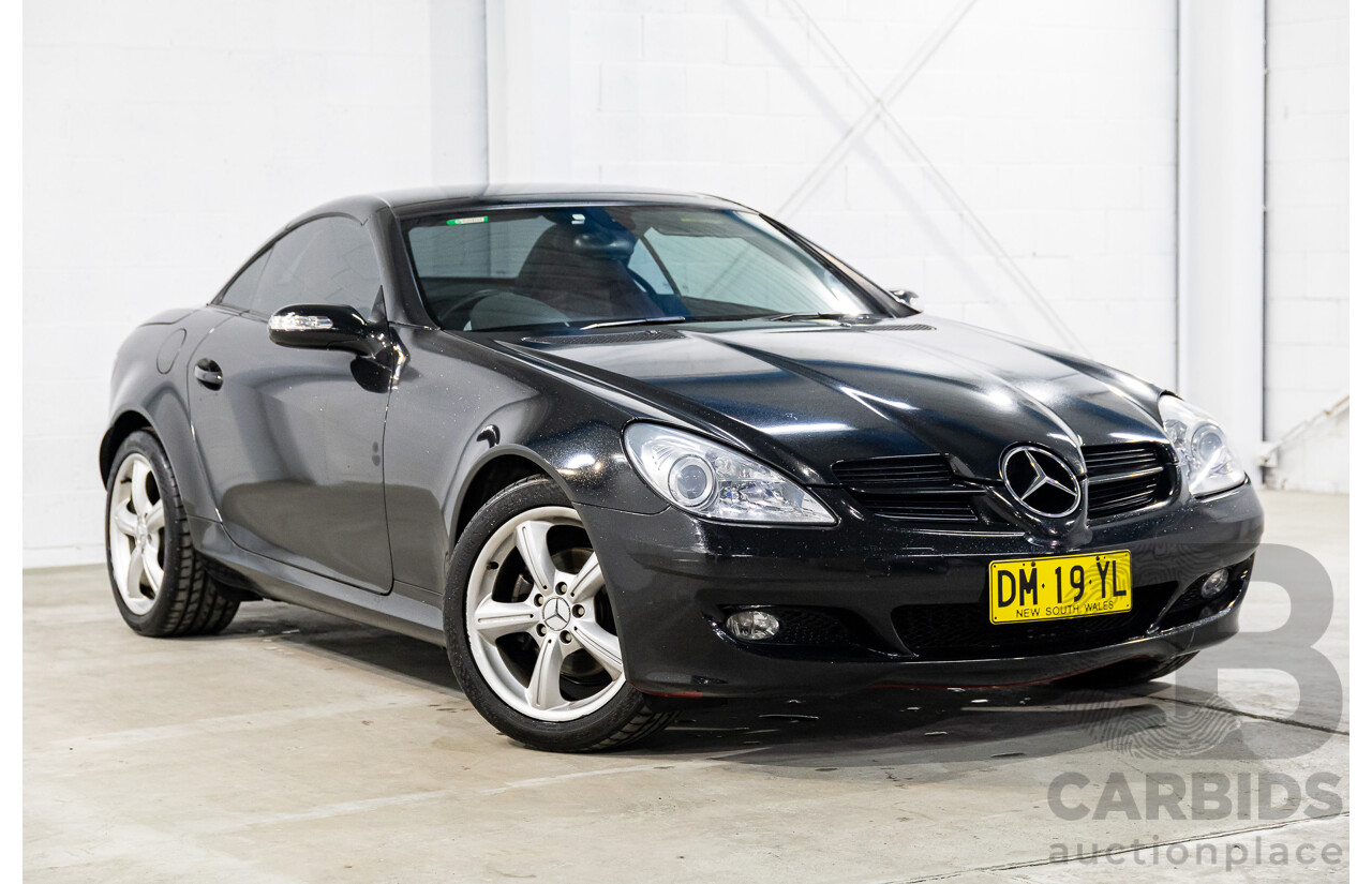 6/2005 Mercedes-Benz SLK200 Kompressor R171 2d Convertible Fire Opal Red (Black Glitter Vinyl Wrap) Supercharged 1.8L