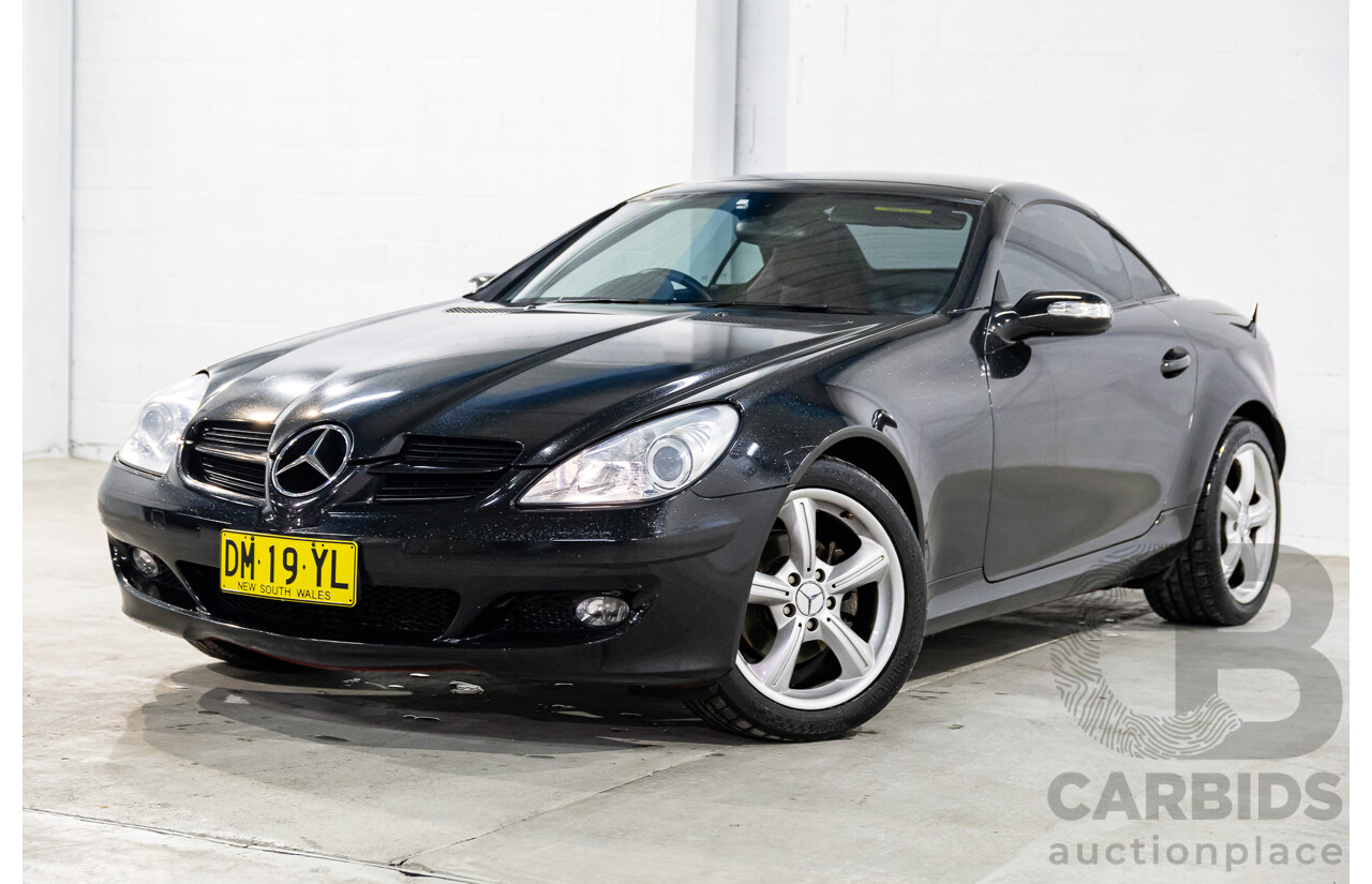 6/2005 Mercedes-Benz SLK200 Kompressor R171 2d Convertible Fire Opal Red (Black Glitter Vinyl Wrap) Supercharged 1.8L