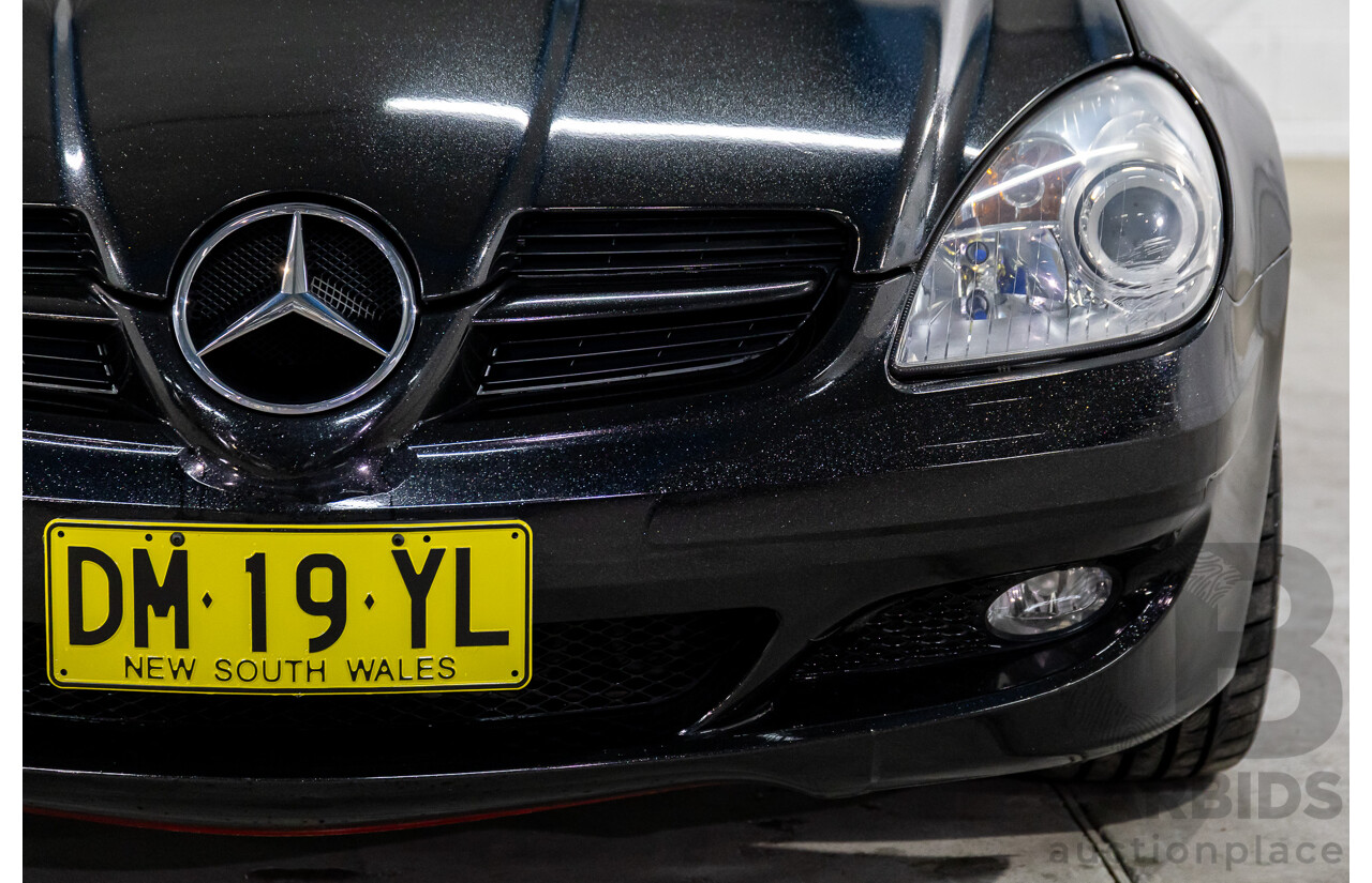 6/2005 Mercedes-Benz SLK200 Kompressor R171 2d Convertible Fire Opal Red (Black Glitter Vinyl Wrap) Supercharged 1.8L