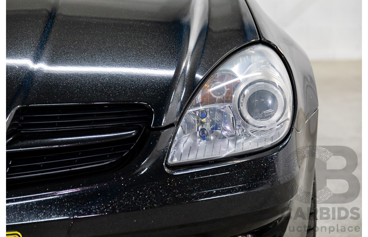 6/2005 Mercedes-Benz SLK200 Kompressor R171 2d Convertible Fire Opal Red (Black Glitter Vinyl Wrap) Supercharged 1.8L