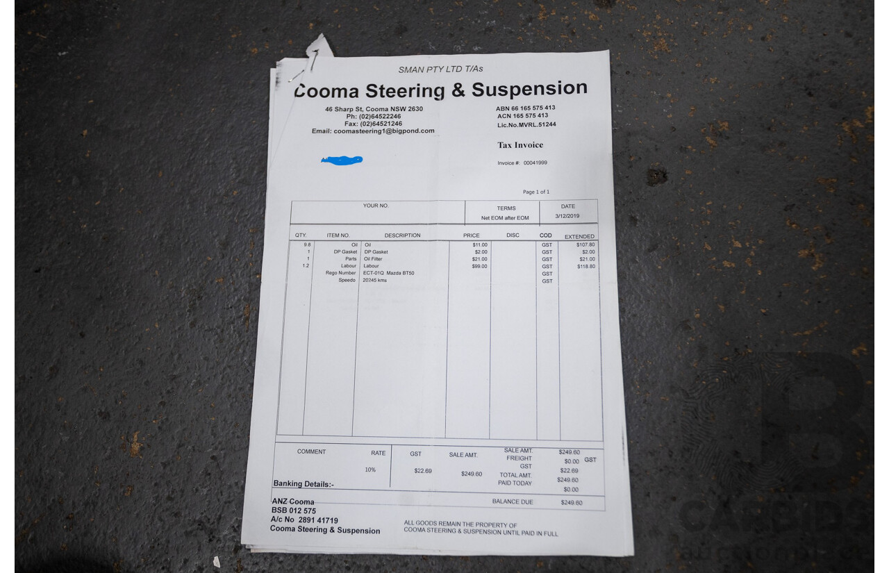 08/2017 Mazda BT-50 XT (4x4) MY17 UPDATE Freestyle C/Chas White Turbo Diesel 3.2L