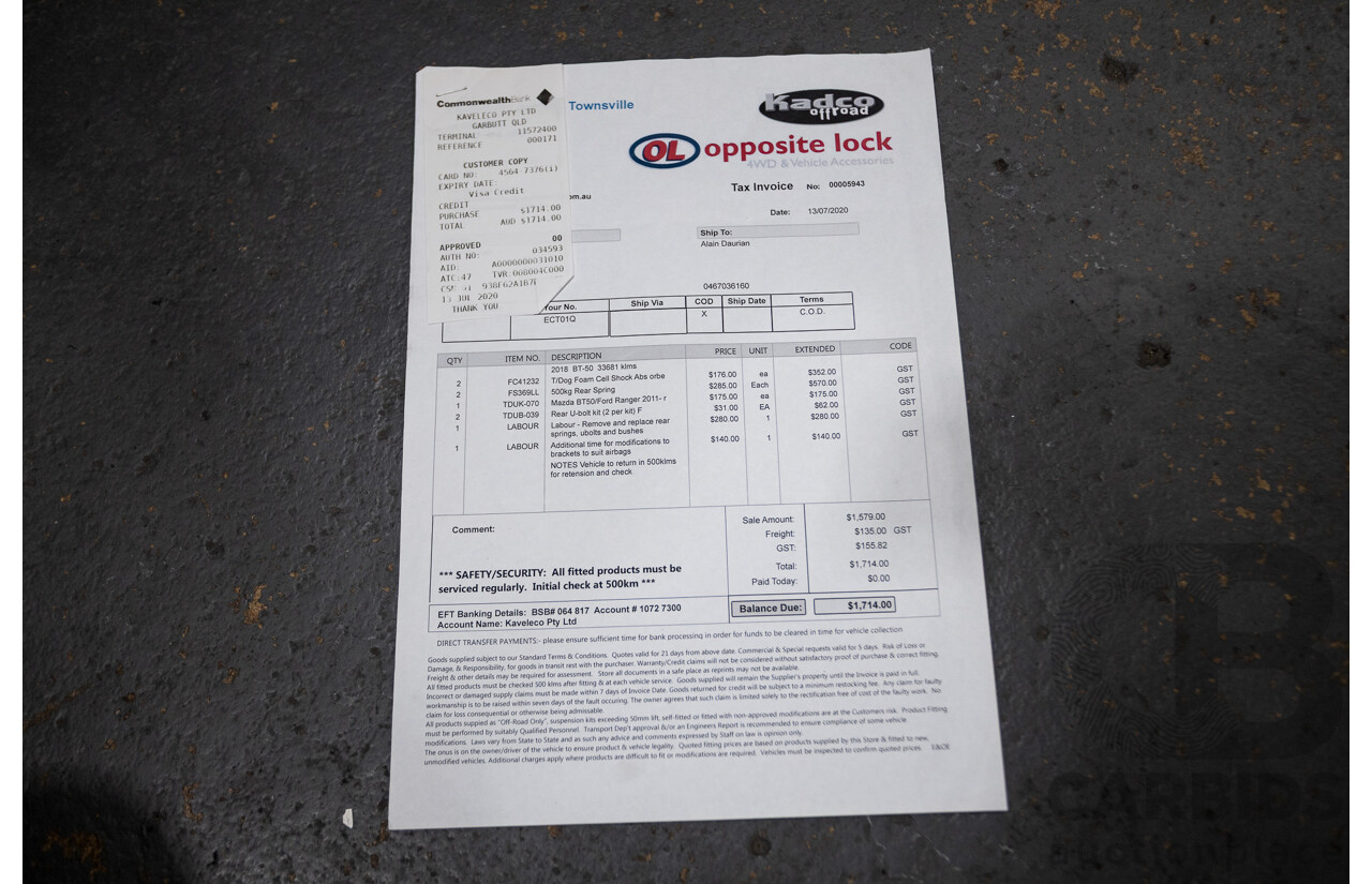 08/2017 Mazda BT-50 XT (4x4) MY17 UPDATE Freestyle C/Chas White Turbo Diesel 3.2L