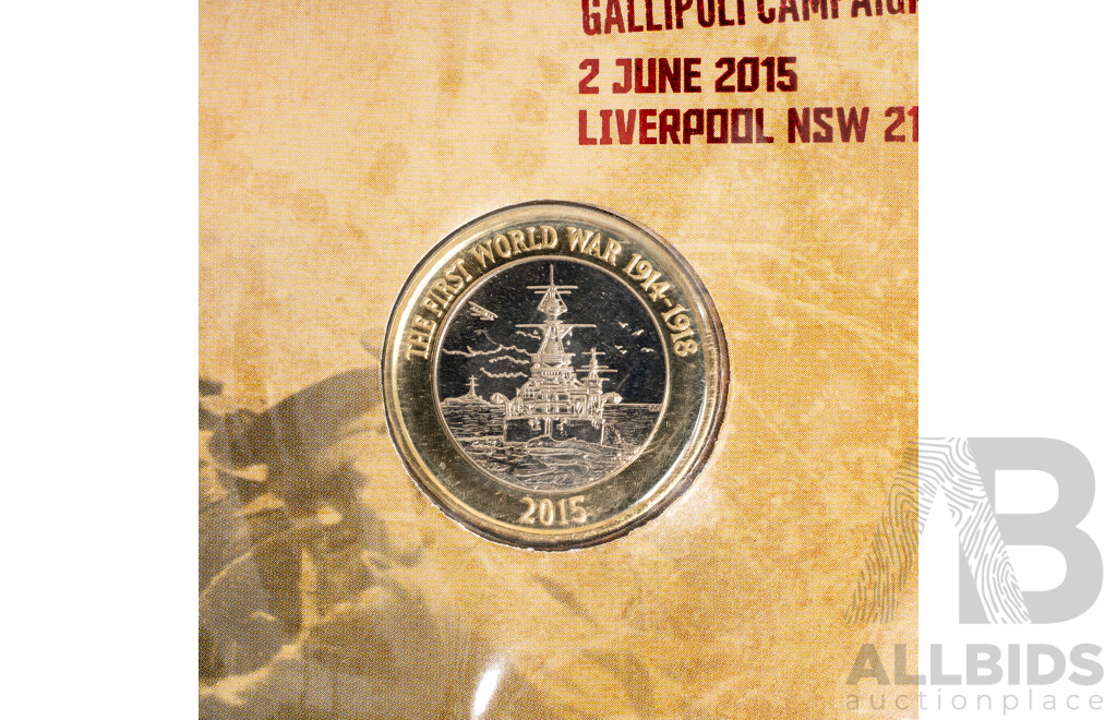 Four Australian War Themed PNCs Including 2012 Lest We Forget, 2011 National Service Memorial, 2015 Gallipoli Campaign, 2000 Australian Legends ANZACS