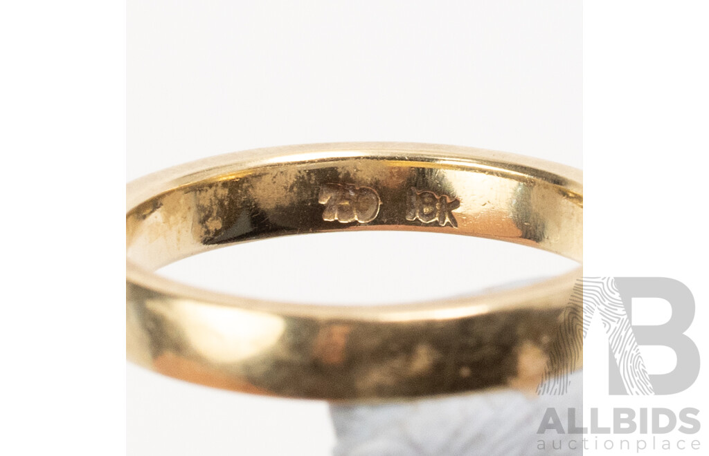 18ct Yellow Gold Flat Profile Wedding Ring, Size P, 4.52 Grams