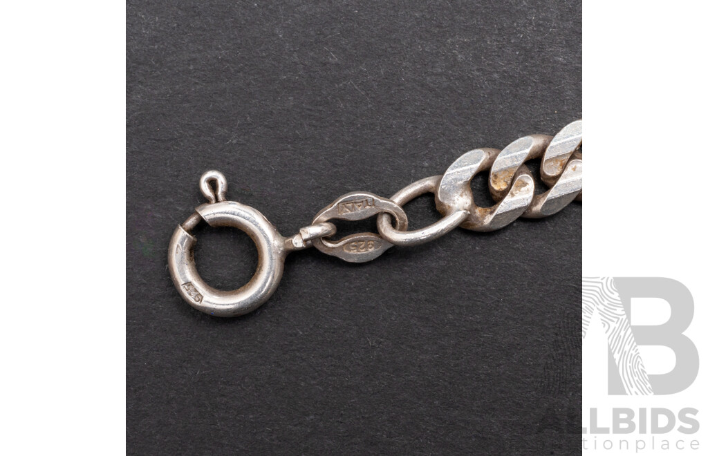 Sterling Silver Flat Curb Link Chain Necklace, 70cm, 32.47 Grams