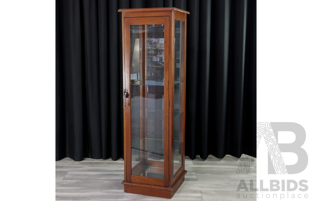 Modern Timber and Glass Upright Display Case