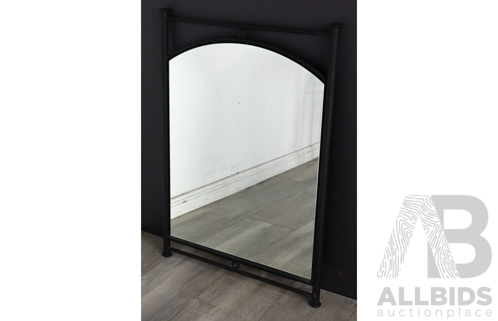 Modern Metal Hall Table with Matched Mirror