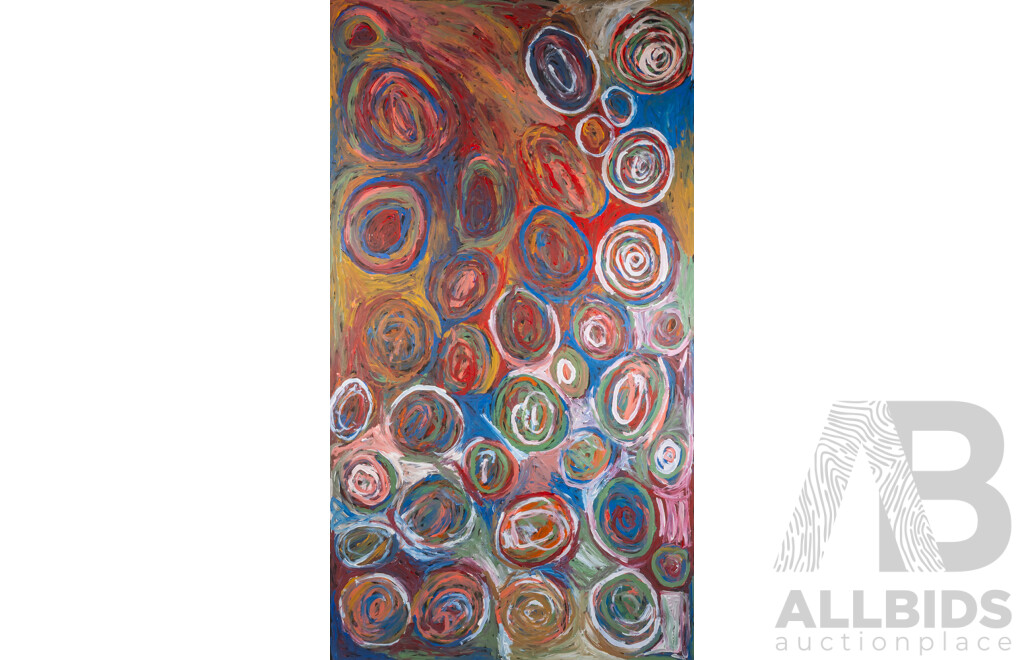 Bob Gibson Tjungurrayi, (20th Century, Indigenous-Australian, 1974-), Patjantja, (2021), Acrylic on Canvas, 110 x 200 cm
