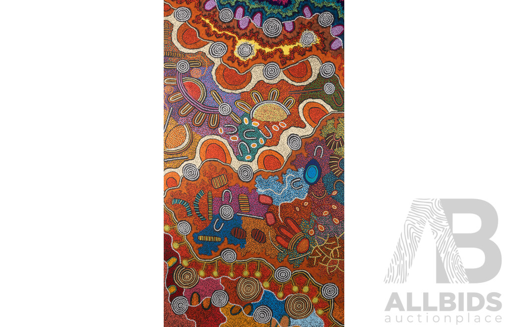 Damien & Yilpi Marks (20th Century, Indigenous-Australian, 1967- & 1969-), My Country, Acrylic on Canvas, (2024), 174 x 95 cm