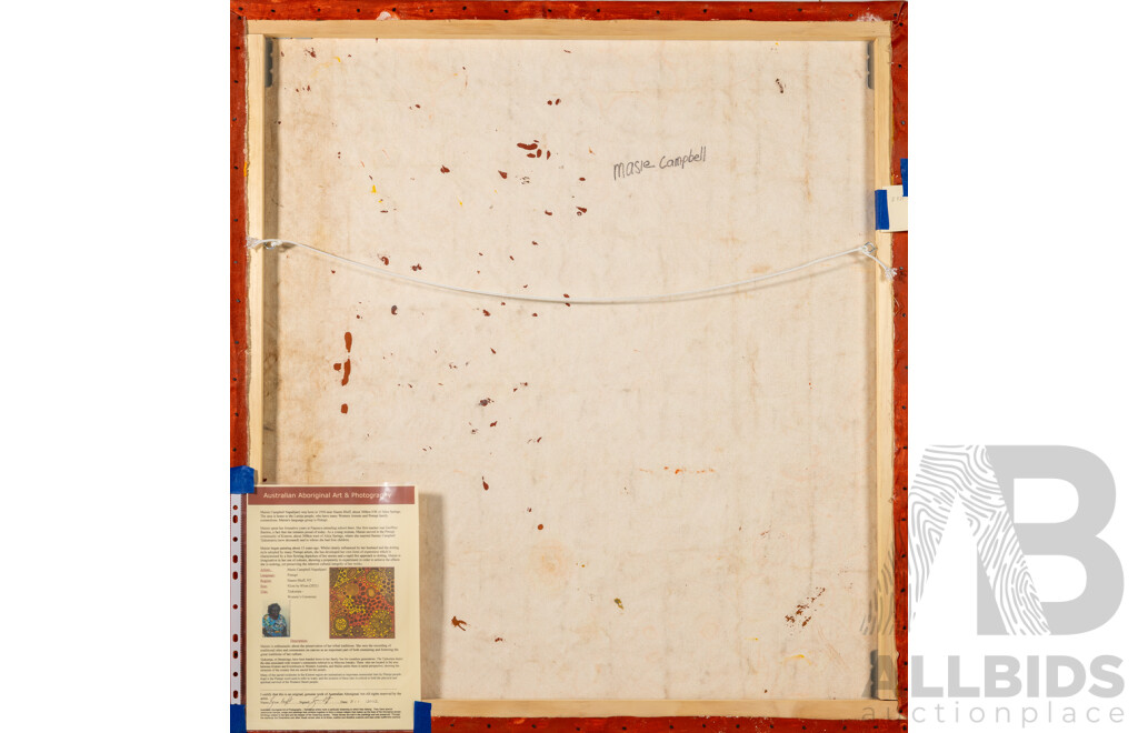 Maisie Campbell Napaltjarri (20th Century, Indigenous-Australian, 1958-), Tjukurrpa - Women's Ceremony (2021), Wonderful Original Acrylic on Canvas, 84 x 90 cm