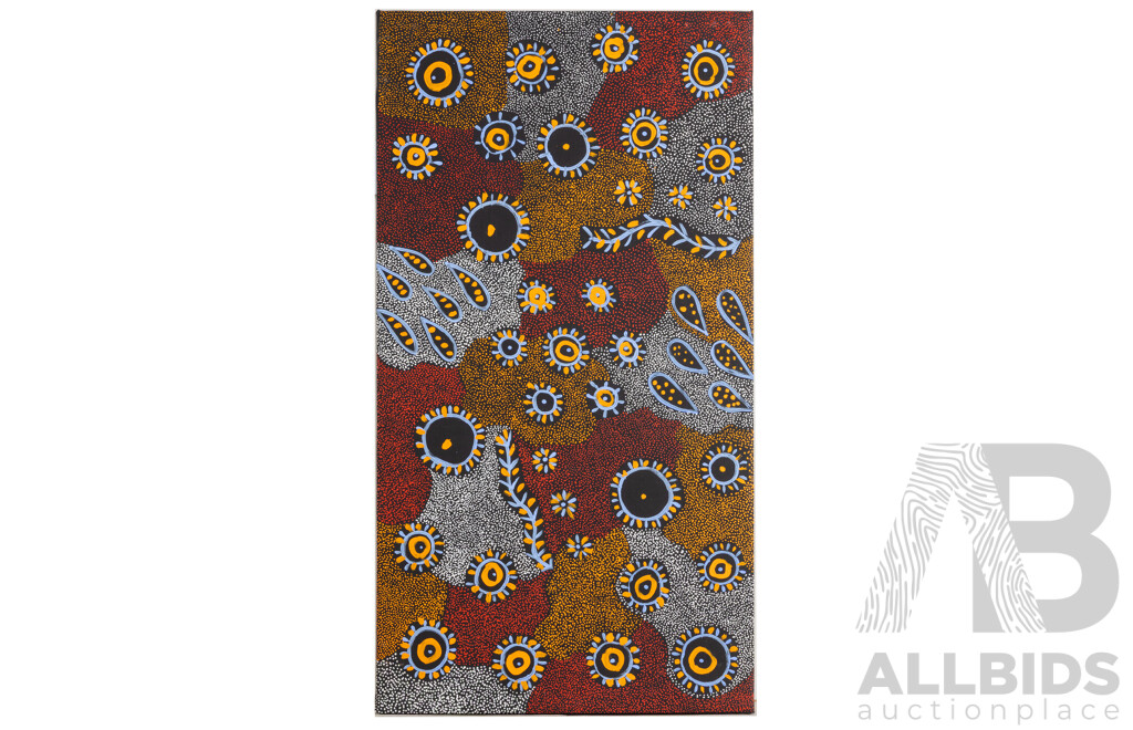 Freda Price Pitjara, (20th Century, Indigenous Australian, 1984-), My Country (2019), Original Acrylic on Linen, 96 x 52 cm