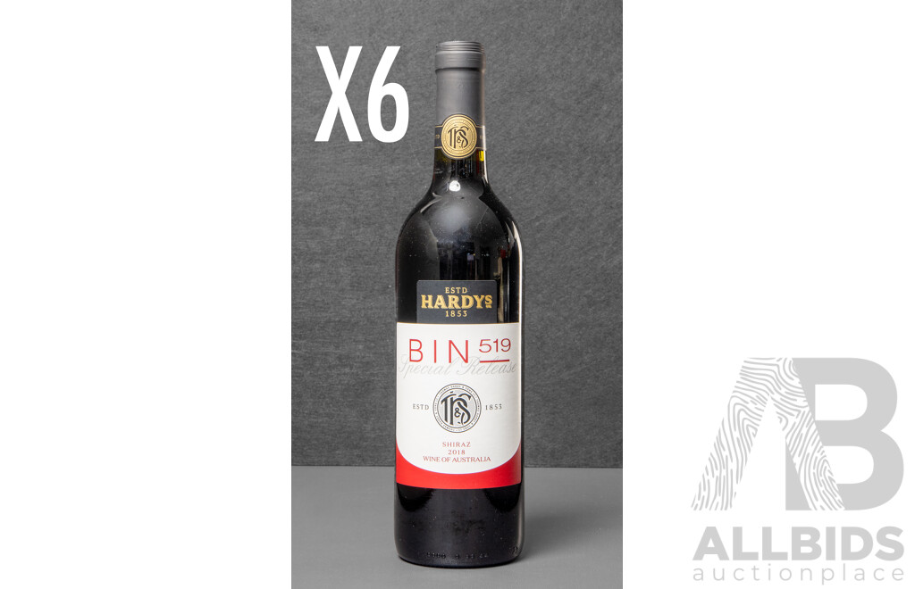 Half Dozen Hardys Bin 519 Special Release Shiraz Vintage 2018 (6)