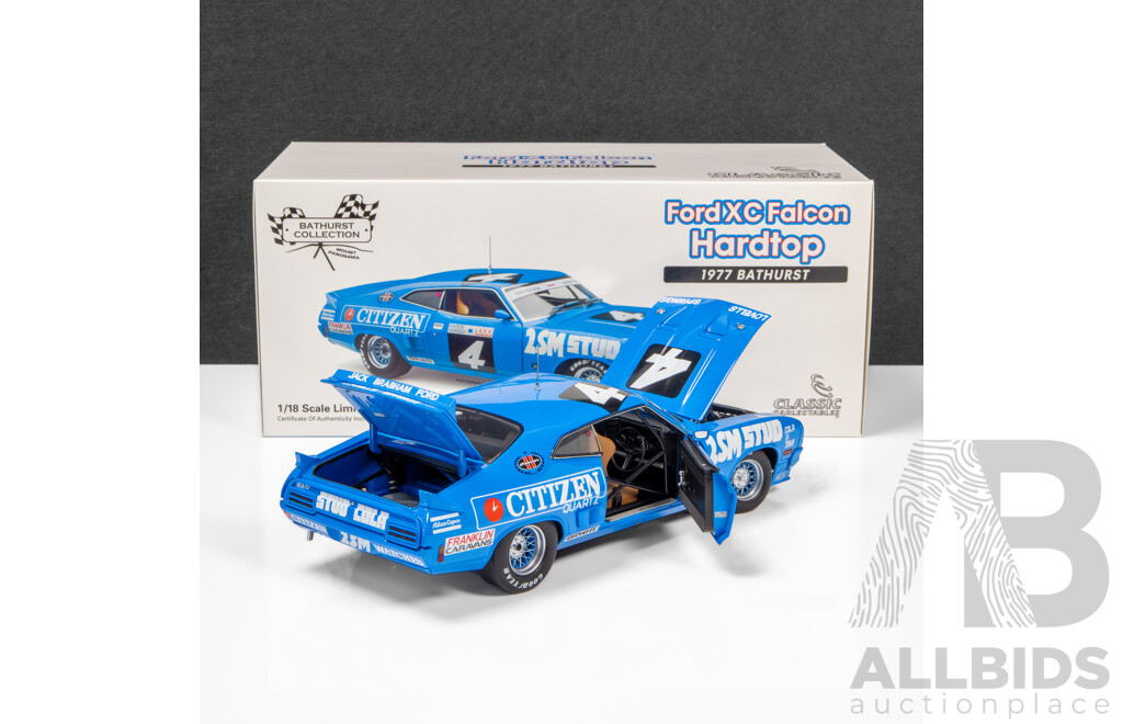 Classic Carlectables 1977 Ford XC Falcon Hardtop GS 500 Bathurst Brabham Blue #4 515/600 1:18 Scale Model Car
