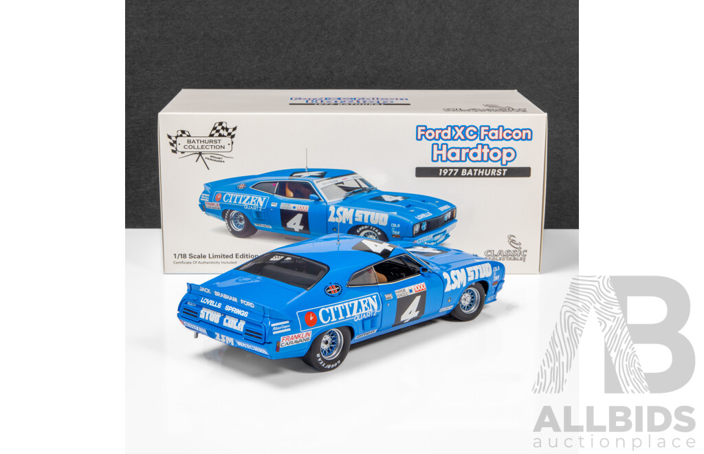 Classic Carlectables 1977 Ford XC Falcon Hardtop GS 500 Bathurst Brabham Blue #4 515/600 1:18 Scale Model Car
