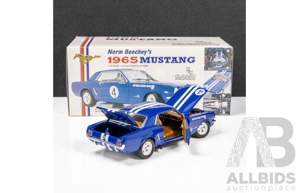 Classic Carlectables 1965 Ford Mustang ATCC Winner Norm Beechey Neptune Racing #4 458/4000 1:18 Scale Model Car
