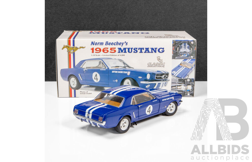 Classic Carlectables 1965 Ford Mustang ATCC Winner Norm Beechey Neptune Racing #4 458/4000 1:18 Scale Model Car