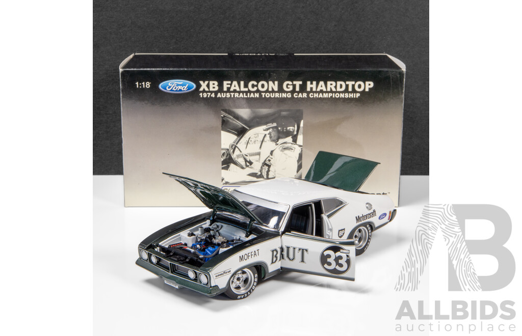 AUTOart 1974 Ford XB GT Falcon Hardtop ATCC 3rd Place Allan Moffat Brut #33 906/4000 1:18 Scale Model Car - Signed COA