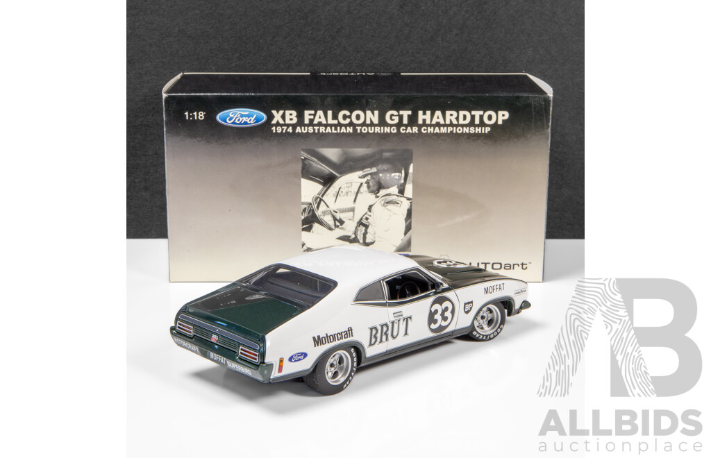 AUTOart 1974 Ford XB GT Falcon Hardtop ATCC 3rd Place Allan Moffat Brut #33 906/4000 1:18 Scale Model Car - Signed COA