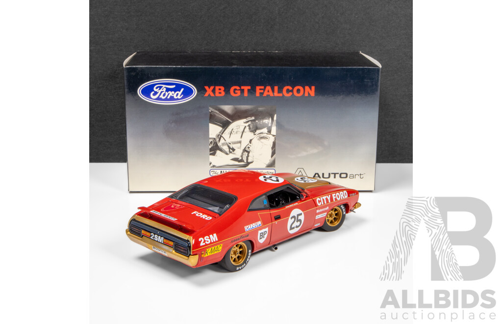 AUTOart 1975 Ford XB GT Falcon Hardtop Bathurst Allan Moffat / Ian Geoghegan City Ford #25 1329/6000 1:18 Scale Model Car - Signed COA