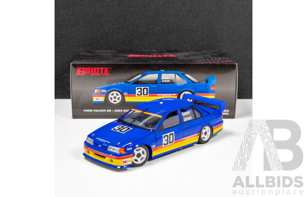 Biante 1992 Ford EB Falcon Sandown 500 EB Debut Seton/Jones Blue #30 442/684 1:18 Scale Model Car
