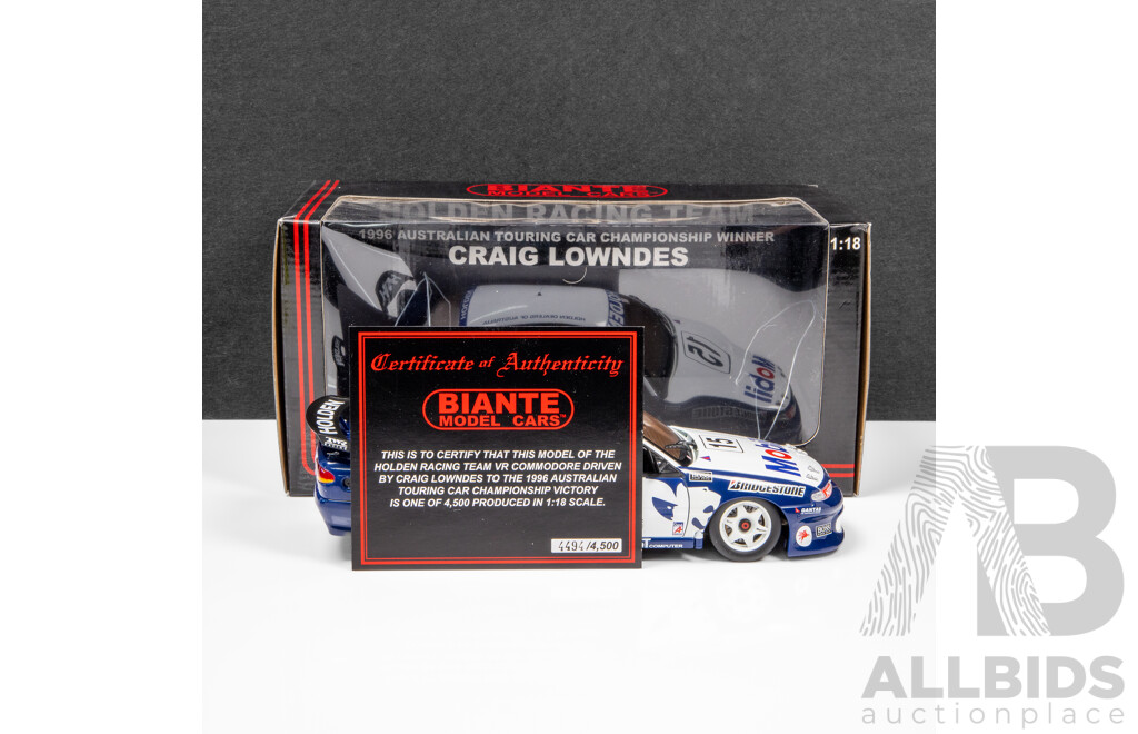 Biante 1996 Holden VR Commodore ATCC Winner Craig Lowndes Mobil #15 4494/4500 1:18 Scale Model Car