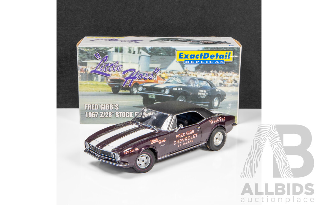 ExactDetail Replicas 1967 Chevrolet Z/28 Camaro Little Hoss Stock Eliminator Fred Gibb 248/2000 1:18 Scale Model Car