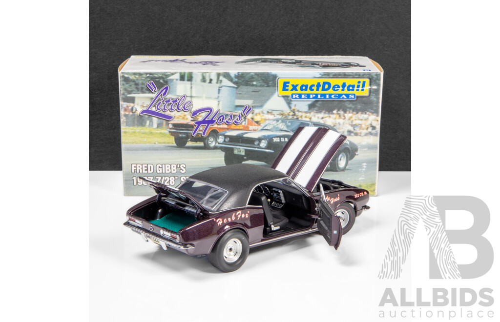 ExactDetail Replicas 1967 Chevrolet Z/28 Camaro Little Hoss Stock Eliminator Fred Gibb 248/2000 1:18 Scale Model Car
