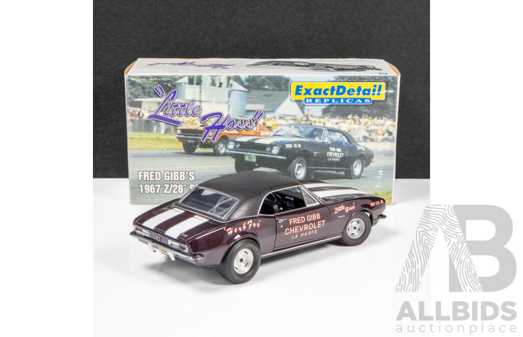 ExactDetail Replicas 1967 Chevrolet Z/28 Camaro Little Hoss Stock Eliminator Fred Gibb 248/2000 1:18 Scale Model Car