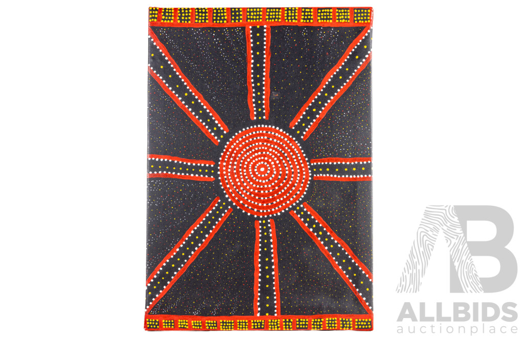 Matthew Tjapangati (20th Century, Indigenous-Australian, 1961-), Salt Lake Site of Wilkinkarra (2018), Original Acrylic on Canvas, 88H x 61W cm