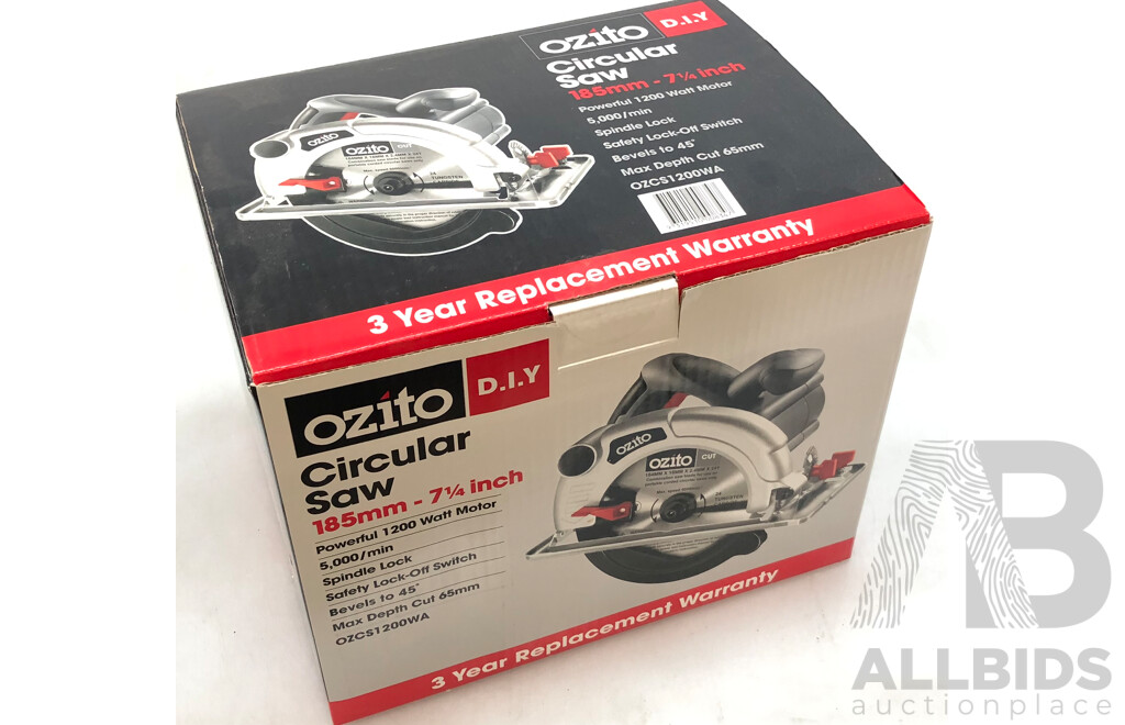 Ozito 1200 Watt Electric 185mm Circular Saw