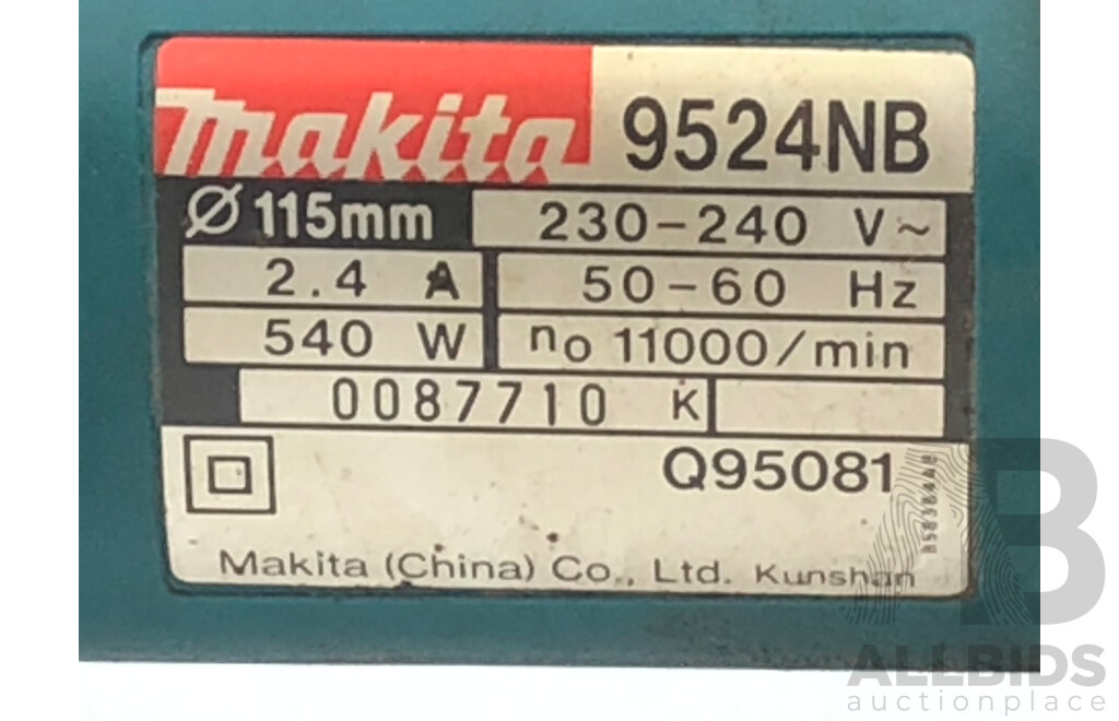 Makita 115mm Electric Angle Grinder
