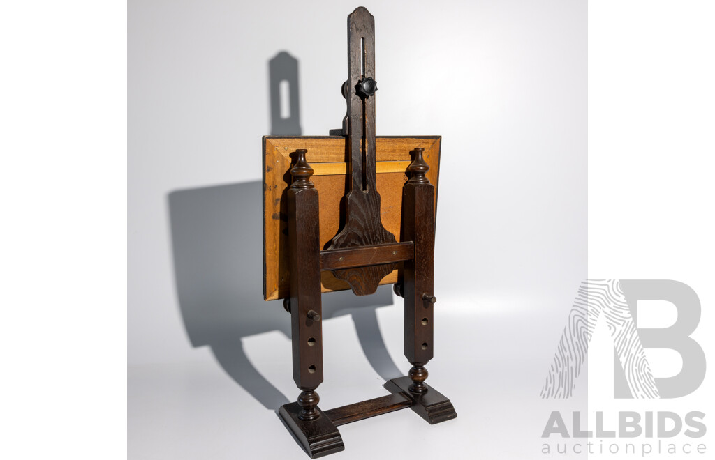 G. Dewulf, (20th Century), Sailboats at Dusk, Vintage Miniature Oil on Canvas in Wooden Display Adjustable Easel, 25 x 29 cm (frame)