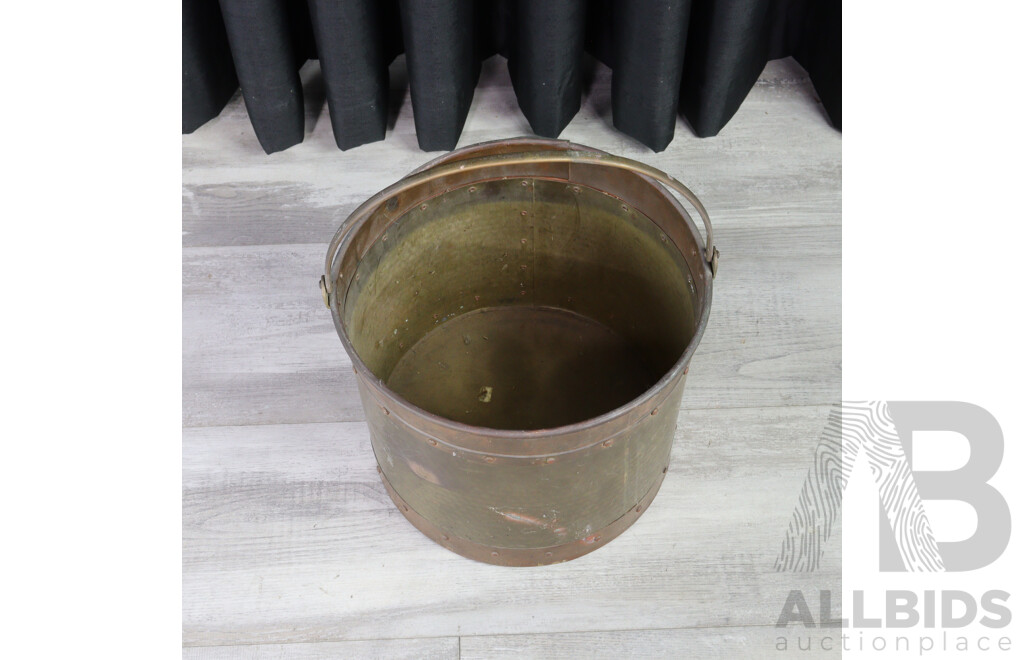 Pair of Vintage Brass and Copper Well Buckets