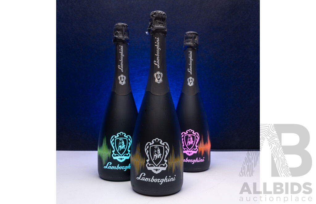 Lamborghini DJ Luminoso Pinot Noir Chardonnay Brut NV 750ml - Lot of 3 Bottles - Total RRP $867
