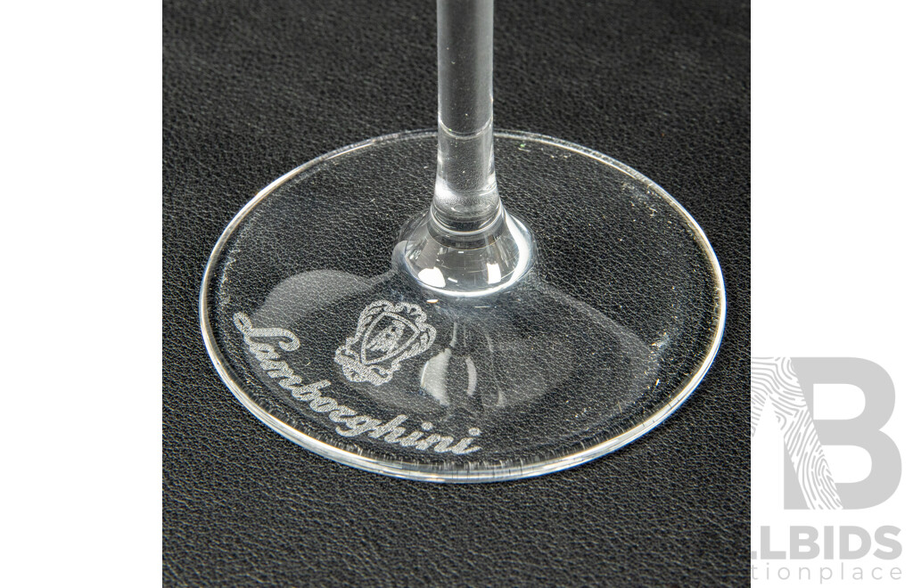 Lamborghini Wines Gift Pack Inc Two Bottle Lucite Branded Bucket, Six Flutes, Champagne Stopper and Gift Bag