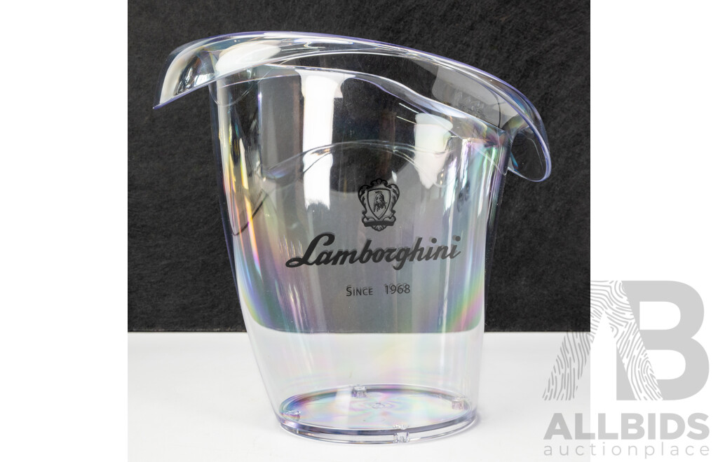 Lamborghini Wines Gift Pack Inc Lucite Branded Bucket, Six Flutes, Champagne Stopper and Gift Bag