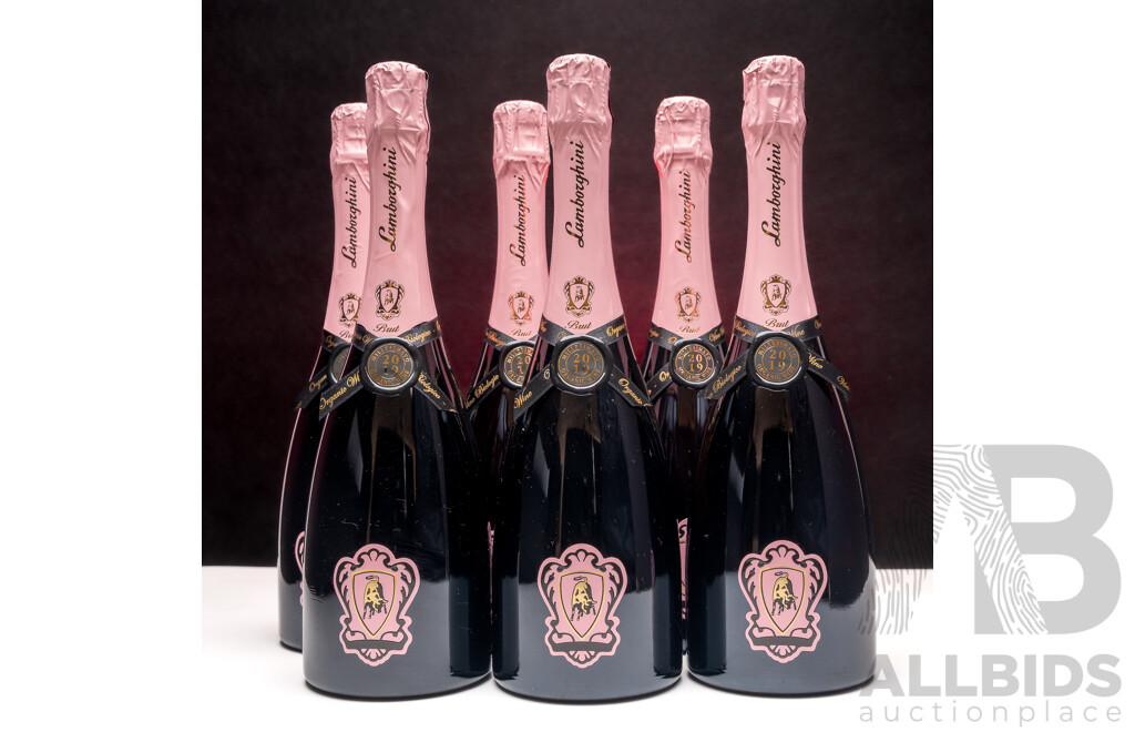 Lamborghini The Legend Rose Metodo Classico Vintage Organic Sparkling Pinot Noir 750ml - Case of 6 Bottles - Total RRP $1734