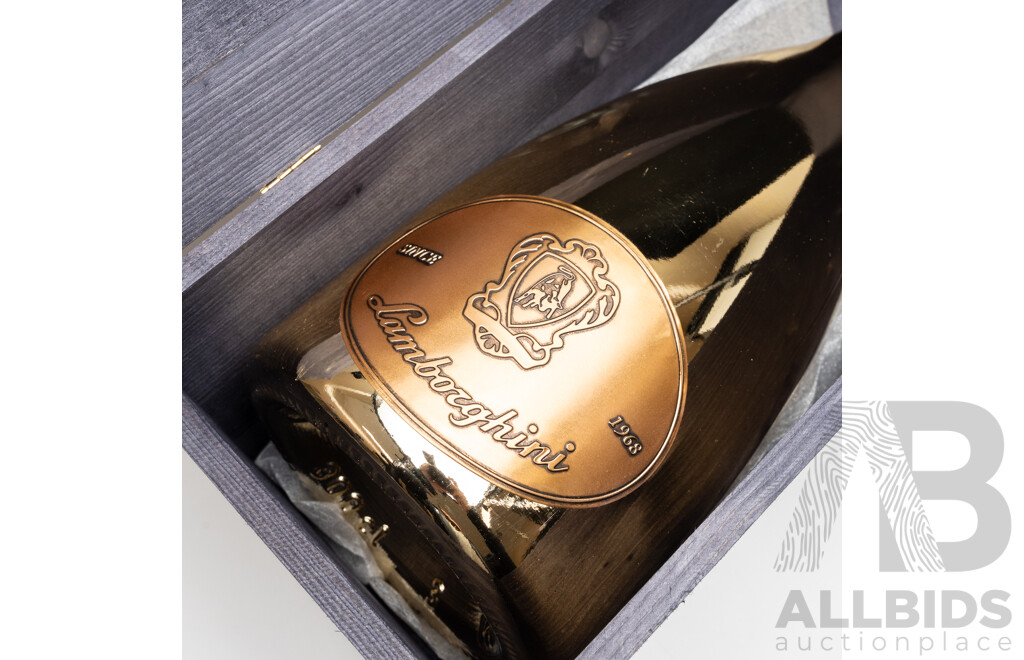 Jeroboam Lamborghini Gold Brut Pinot Noir Chardonnay NV - 3L Bottle in Wooden Box - RRP $1,085