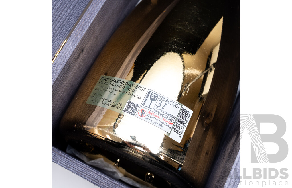 Jeroboam Lamborghini Gold Brut Pinot Noir Chardonnay NV - 3L Bottle in Wooden Box - RRP $1,085