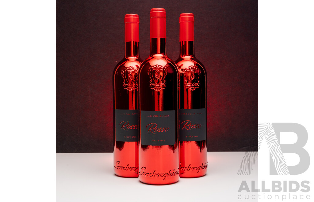 Lamborghini Luxe Rosso Sangiovese, Cabernet Sauvignon, & Merlot 750ml - Lot of Three Bottles - RRP $651