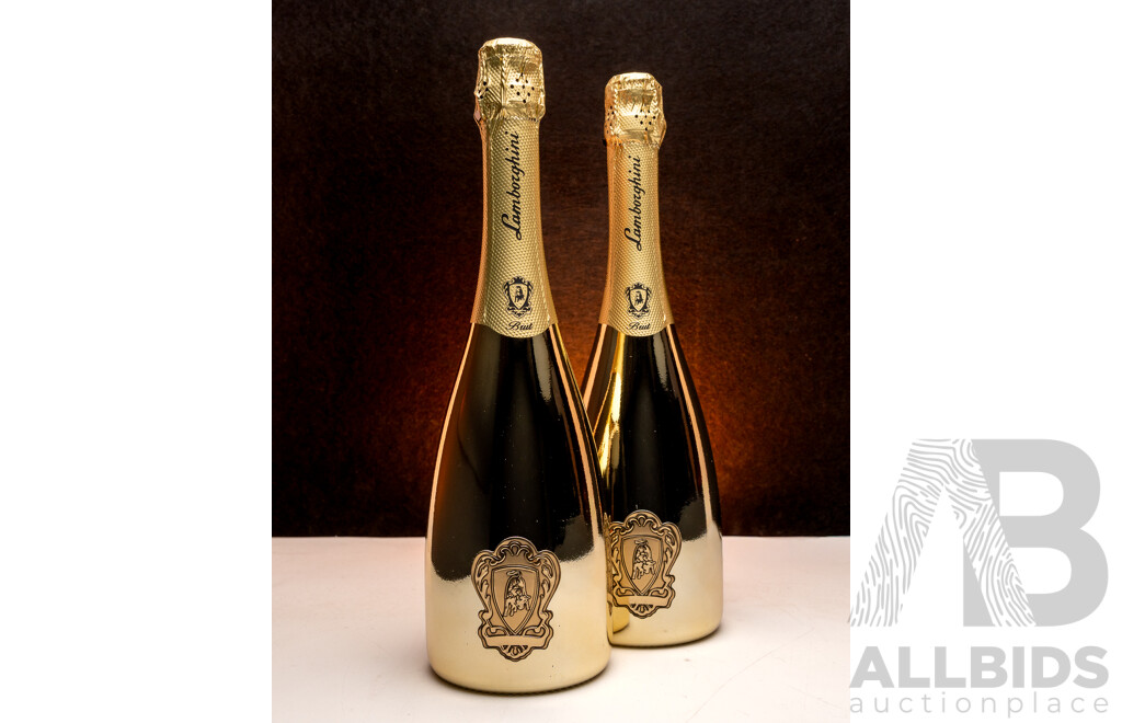 Lamborghini Gold Brut Pinot Noir Chardonnay NV 750ml - Lot of 2 Bottles - Total RRP $378