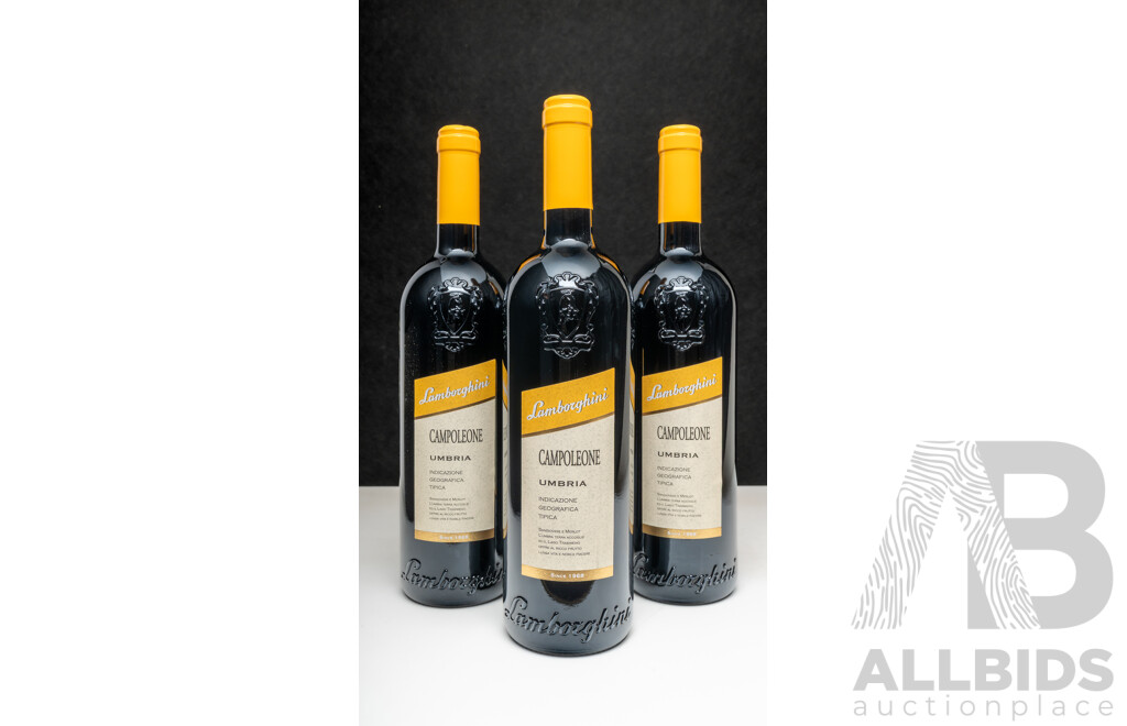 Lamborghini Campoleone Sangiovese Merlot 750ml - Lot of 3 Bottles - Total RRP $447