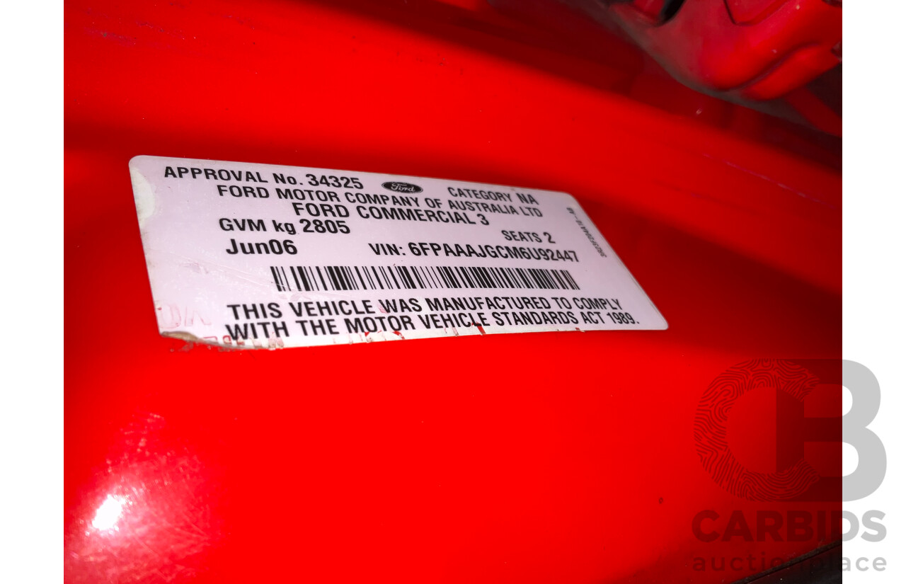 6/2006 Ford Falcon XLS BF Utility Super Cab Vixen Red 4.0L