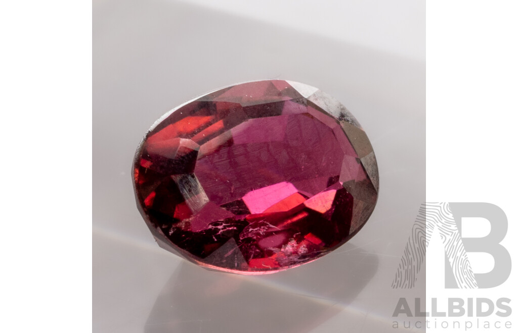 Rubellite Tourmaline, Natural Red Oval Cut Gemstone, 1.50ct