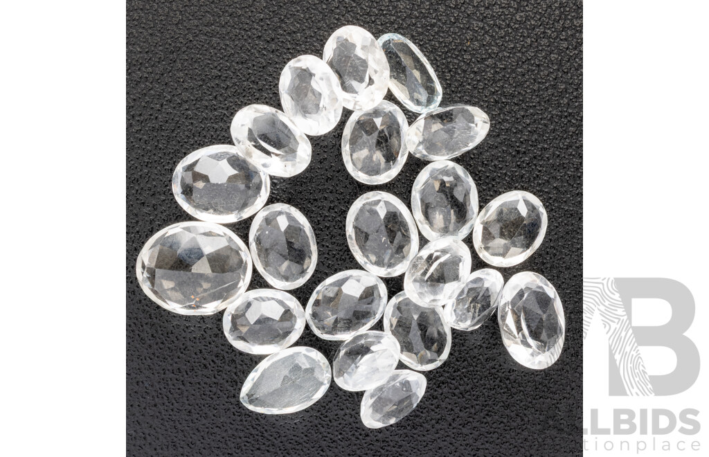 White Topaz, (21) Natural Oval Cut Gemstones, 49.30ct