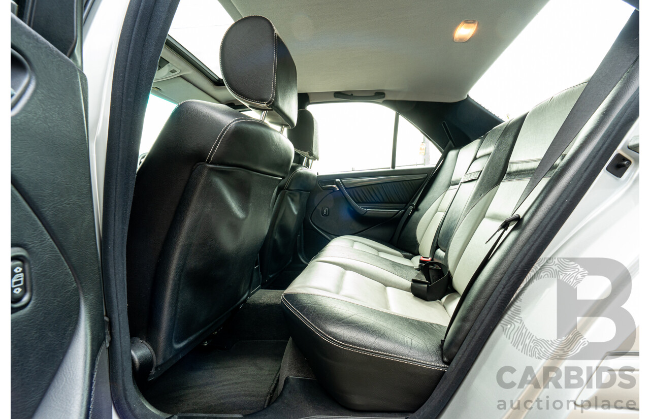 7/1998 Mercedes Benz C43 AMG W202 4d Saloon Zircon Silver Metallic V8 4.3L