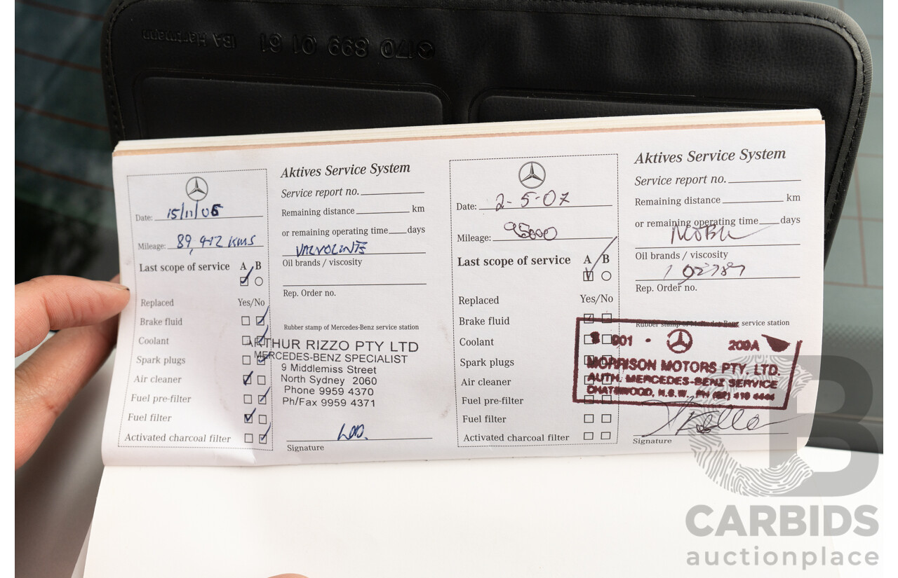 7/1998 Mercedes Benz C43 AMG W202 4d Saloon Zircon Silver Metallic V8 4.3L