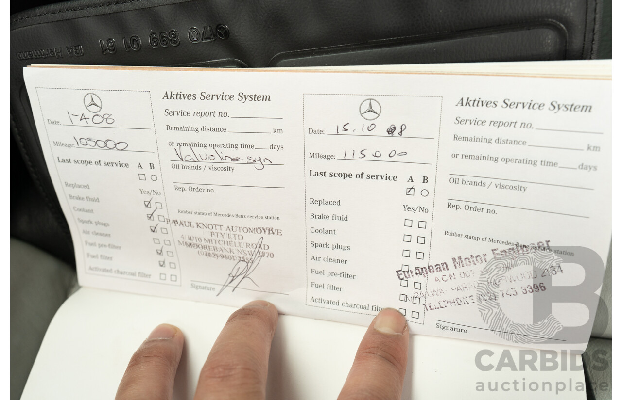 7/1998 Mercedes Benz C43 AMG W202 4d Saloon Zircon Silver Metallic V8 4.3L